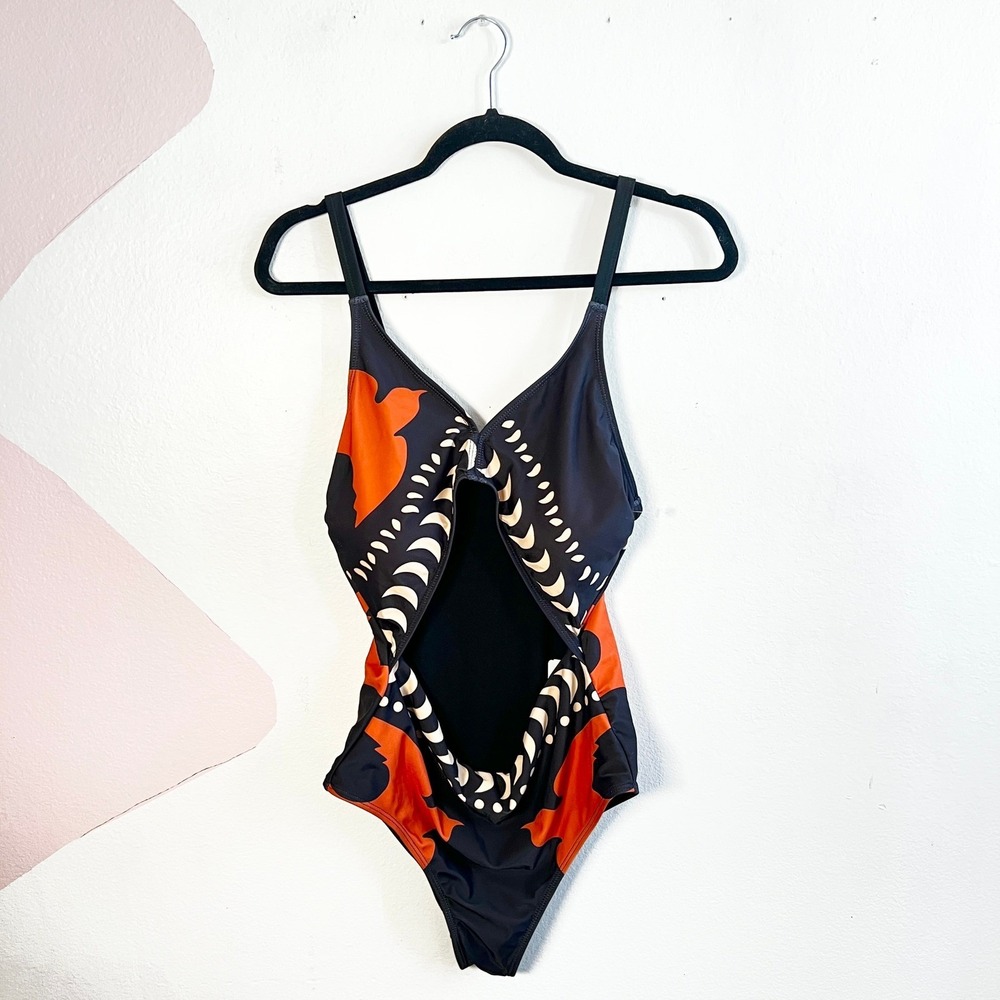 Commense‎ One Piece Swimsuit Bird Print Sz Large NWT - Picture 2 of 4